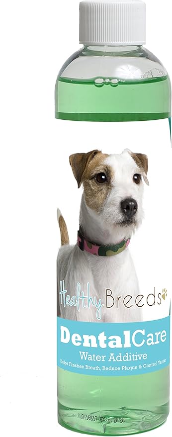 Healthy Breeds Dog Dental Care Water Additive for Parson Russell Terrier - Helps Freshen Breath, Reduce Plaque & Control Tartar - Mint Flavor - 8 oz