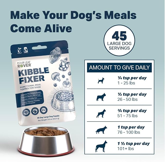 Kibble Fixer | Air Dried Dog Food Topper for Picky Eaters | Natural Grain-Free Meal, Mix-in Kibble Seasoning Enhancer | - Probiotics for a Healthy Gut 3.8 oz