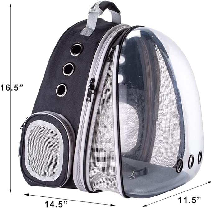 Front Expandable Cat Backpack Carrier, Fit up to 20 lbs, Space Capsule Bubble Window Pet Carrier Backpack for Large Fat Cat and Small Puppy