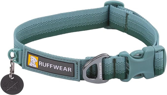 Ruffwear, Front Range Dog Collar, Durable and Comfortable Collar for Everyday Use, River Rock Green, 11"-14"