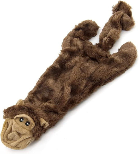 Best Pet Supplies Stuffing Free Squeaky Dog Toys for Small Dogs, Medium Dogs, and Large Dogs, Durable, Best Dog Chew Toy for Teething Puppy, Indoor Play, Holds Plastic Bottle - Monkey, Large