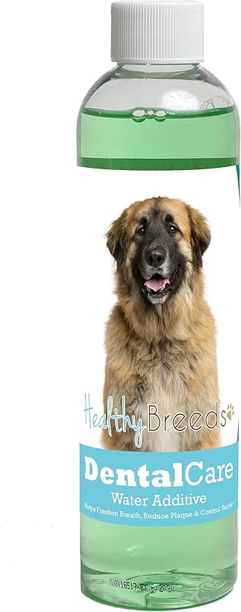 Healthy Breeds Dog Dental Care Water Additive for Leonberger - Helps Freshen Breath, Reduce Plaque & Control Tartar - Mint Flavor - 8 oz