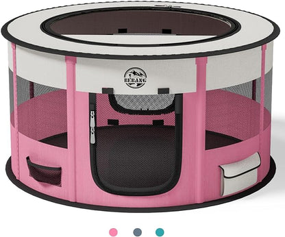 Playpen for Dogs, 44"*44"*24" Large Foldable Pet Play Pens Indoor Outdoor Exercise Pen with Carrying Case Food Bowl for Cat Puppy Rabbit