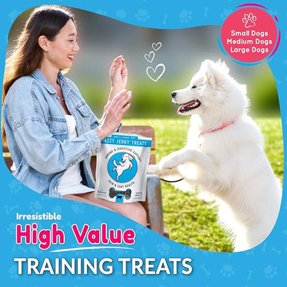 Canine Wellness, Jazzy Jerky, Natural 95% Beef Jerky Treats, Healthy Dog Treats Made in USA, Gut & Immune Health, Skin & Coat, Small-Large Dogs, 15 oz