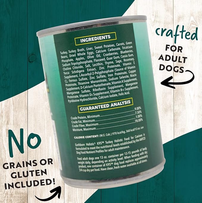 Midwestern EARTHBORN Dog Food [K95 Turkey] [13 oz] (12 cans)