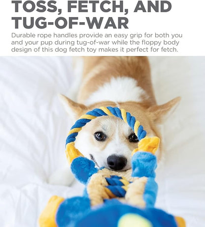 Outward Hound Ropes-A-Go-Go Dragon Interactive Plush Squeaky Dog Tug Toy
