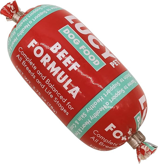 Lucy Pet Products Beef Formula Dog Food Roll 36 Count 2.75 Ounce Rolls, 100600044