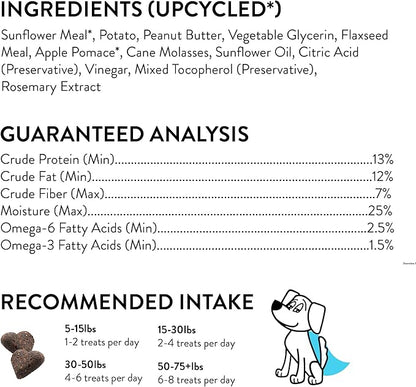 Shameless Pets Soft-Baked Dog Treats, Peanut Butter Apeel - Natural & Healthy Dog Chews for Skin & Coat Support with Omega 3 & 6 - Dog Biscuits Baked & Made in USA, Grain, Corn & Soy Free - 1-Pack