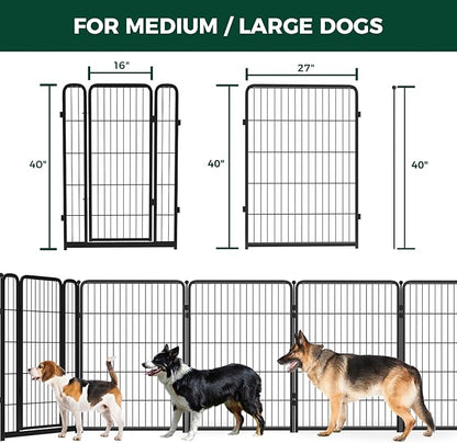 FXW Homeplus Dog Playpen Designed for Indoor Use, 40" Height for Large Dogs, Black│Patented