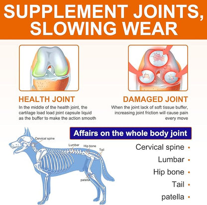 Hemp Hip and Joint Supplement for Dogs, 150 Dog Joint Pain Relief Treats, Glucosamine for Dogs, Hip & Joint Supplement w/MSM + Chondroitin + Omega 3, Mobility & Flexibility Support