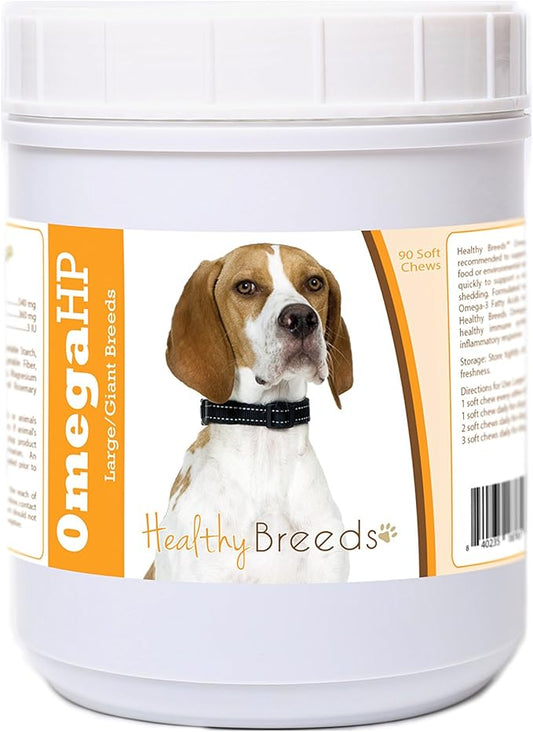 Healthy Breeds English Pointer Omega HP Fatty Acid Skin and Coat Support Soft Chews 90 Count