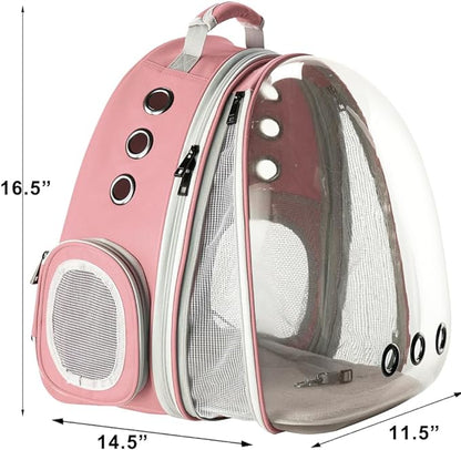 Front Expandable Cat Backpack Carrier, Fit up to 20 lbs, Space Capsule Bubble Window Pet Carrier Backpack for Large Fat Cat and Small Puppy