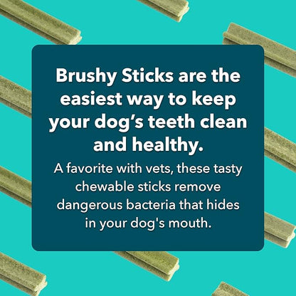 iHeartDogs Brushy Sticks - Dental Treats for Dogs Removes Plaque and Tartar Buildup - Grain-Free Dog Teeth Cleaning Chews Made with Chicken - 30 Large Sticks