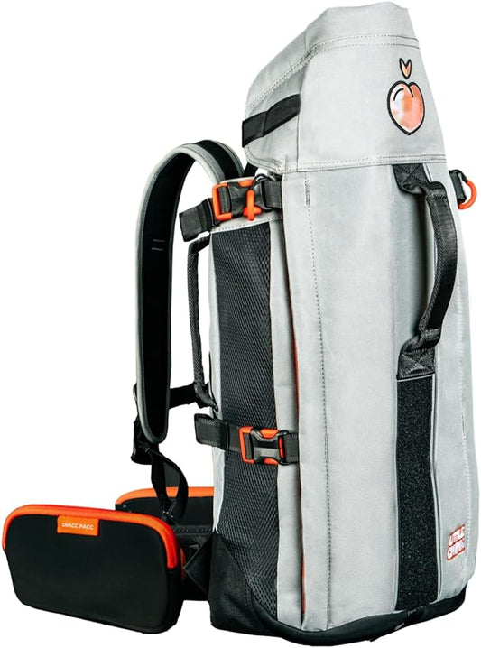 Maxine One Dog Backpack Carrier with Snacc Pacc Hip Belt by LITTLE CHONK | Adjustable Front Facing Bag for Travel or Hiking | Snack Storage | Made for Pets Up to 50 lbs | Medium, Chonkcrete Gray