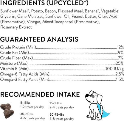 Shameless Pets Soft-Baked Dog Treats, Bananas for Bacon - Natural & Healthy Dog Chews for Skin & Coat Support with Omega 3 & 6 - Dog Biscuits Baked & Made in USA, Free from Grain, Corn & Soy - 1-Pack