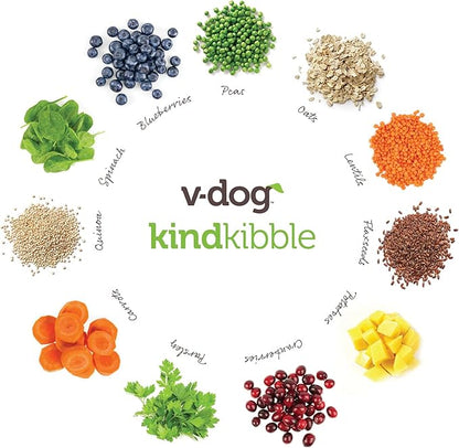 V-dog Plant Based Bundle for Large Dogs: Vegan 24LB Kind Kibble Dry Dog Food with Plant Based Protein and Plant-Based Savory Jerky