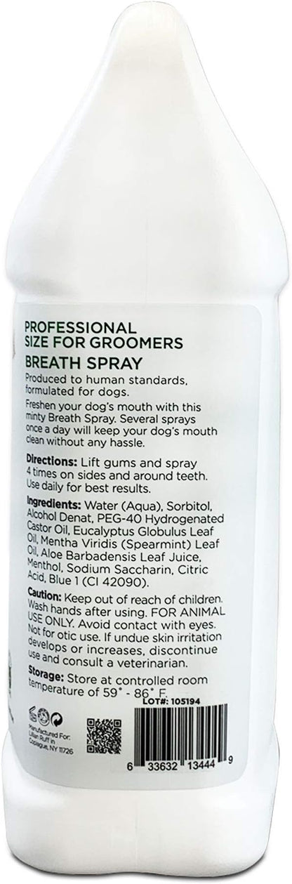 Lillian Ruff Dog Breath Freshener Dental Care Spray - Dog Oral Health Teeth Cleaning Formula Targets Bad Dog Breath, Plaque & Tartar Build-Up, Supports Oral Care, Gum Health & Immune System (Gallon)