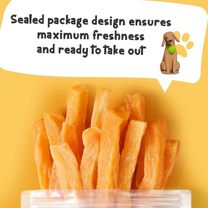 ASMPET Sweet Potato Dog Treats, Healthy Natural Low Fat Grain Free Treats, Gluten Free Vegetarian Snack Gift for Small Medium & Large Dogs, Vegan Dog Chews 10.6oz