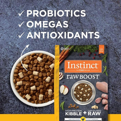 Instinct Raw Boost Grain Free Dry Dog Food, High Protein Real Chicken Kibble + Freeze Dried Raw Dog Food, 21 lb. Bag