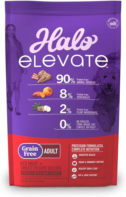 Halo Elevate Dry Dog Food, Grain Free Red Meat Recipe, 20lb
