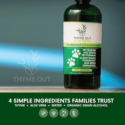 for Pets (8oz) - Natural Dog and Cat Itch Relief & Skin Treatment for Itchy Paws and Ringworm - Yeast Infection, Dandruff and Hot Spot Spray for Dogs - All Natural, Organic Blend