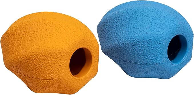 Amazon Basics Dog Treat Dispensing Enrichment Chew Toy, 2-Pack, Large, Multi color