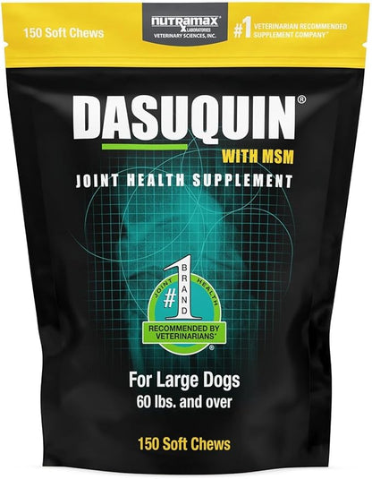Nutramax Laboratories Dasuquin with MSM Joint Health Supplement for Large Dogs - With Glucosamine, MSM, Chondroitin, ASU, Boswellia Serrata Extract, and Green Tea Extract, 150 Soft Chews
