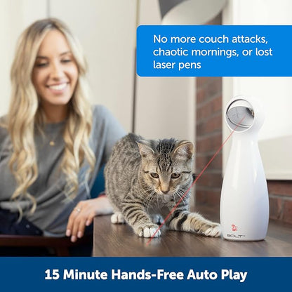 PetSafe Bolt - Automatic Cat Laser Toy - Interactive - Relieves Anxiety & Boredom - Bug-Like Laser Pattern Keeps Them Entertained - Hands-Free Play - Auto Shut Off Prevents Overstimulation