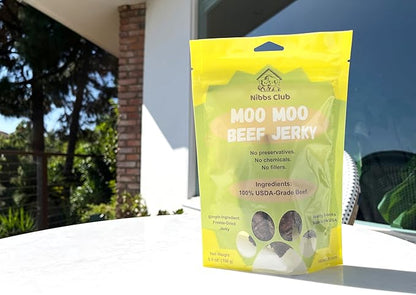 Moo Moo Beef Jerky, Beef Jerky for Dogs, 100% USDA-Grade Beef, Freeze Dried, Healthy, All Natural, USA-Made, Single Ingredient Dog Treat