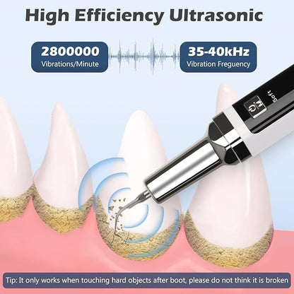 Plaque Remover for Teeth,Updated Dog Teeth Cleaning kit,Tartar Remover for Dog Tooth,5 Modes Ultrasonic Dental Tool Cleaner & Scraper for Pet Tooth with Led Light-White
