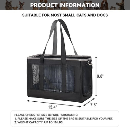 Cat Backpacks for Carrying Cats Pet Backpack Carrier for Small Dogs and Cats, Fully Ventilated Mesh Dog Backpack, Portable Cat Carrier for Travel, Hiking, Walking (Charcoal Black)