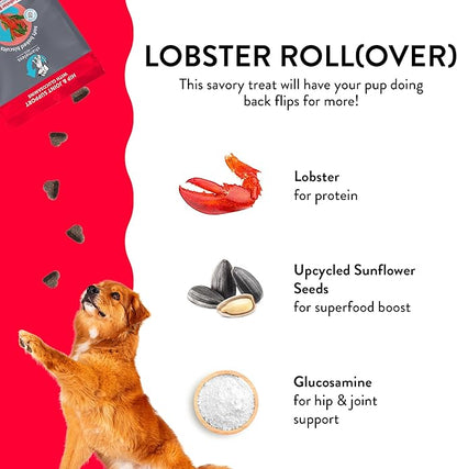 Shameless Pets Soft-Baked Dog Treats, Lobster Rollover - Natural & Healthy Dog Chews for Hip & Joint Support with Glucosamine - Dog Biscuits Baked & Made in USA, Free from Grain, Corn & Soy - 1-Pack