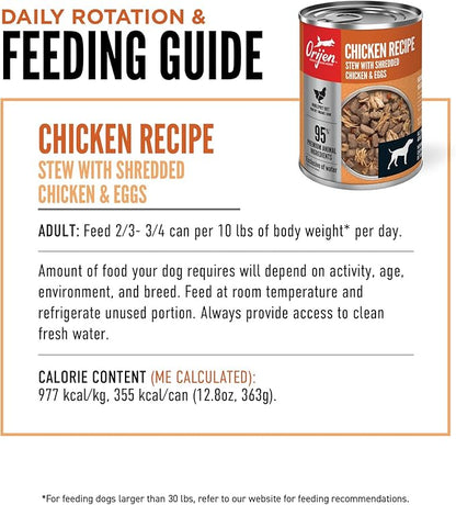 ORIJEN Chicken Recipe Stew with Shredded Chicken and Eggs Wet Dog Food, WholePrey Ingredients, 12.8oz (Case of 12)