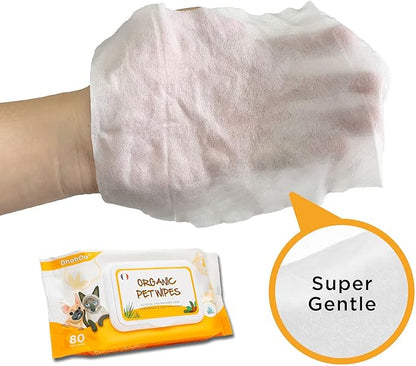 Dhohoo Dog Wipes, Dog Cat Grooming Wipes for Daily Use, Soft and Gentle Pet Wipes for Paws, Ear, Body and Butt, Portable 240 Wipes for Home and Travel Use