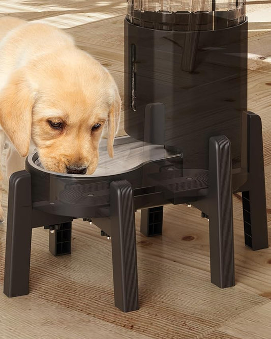 CZPET Dog Water Dispenser Stand, Holder for Pet Automatic Feeders, Width Adjustable Elevated Stand for Pet Feerders, Suitable for Medium & Small Pets [Stand Only]