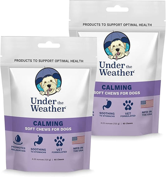 Under the Weather Pet Soft Dog Chew Supplements for Calming and Probiotics | Supports Relaxation and Normal Emotional Balance in Dogs (Calming, 120 Count)