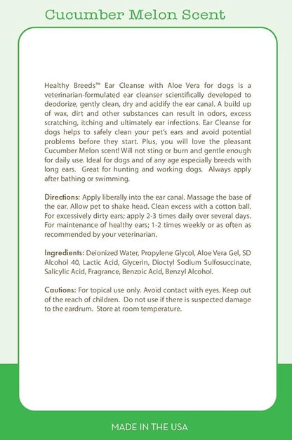 Healthy Breeds Russian Toy Terrier Ear Cleanse with Aloe Vera Cucumber Melon 8 oz