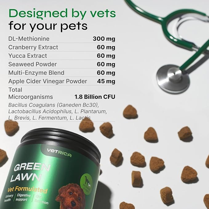 Green Lawn Chewables for Dogs - Gut Function & Digestive Support - All Breeds - Green Lawn Maintenance Dog Supplement