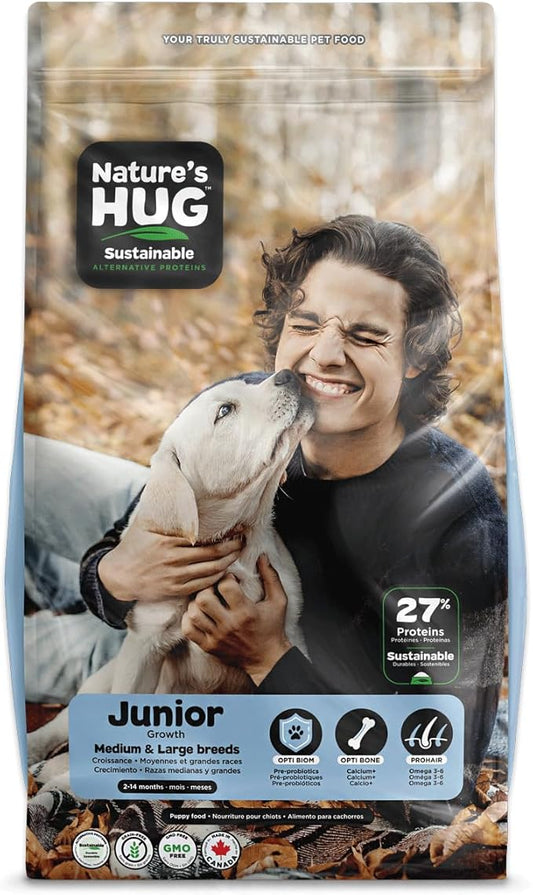 Nature's HUG Medium and Large Breed Puppy Dry Food, 20 lb., Natural Non-GMO, Grain Free, and Hypoallergenic, High Protein with Probiotics and Prebiotics, Supports Puppies 2-14 Months