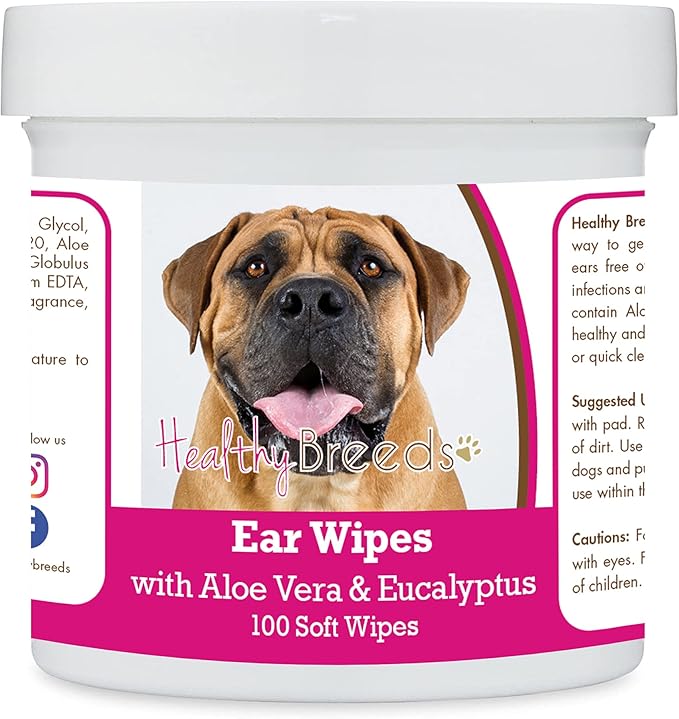 Healthy Breeds Boerboel Ear Cleaning Wipes with Aloe & Eucalyptus for Dogs 100 Count