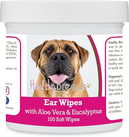 Healthy Breeds Boerboel Ear Cleaning Wipes with Aloe & Eucalyptus for Dogs 100 Count