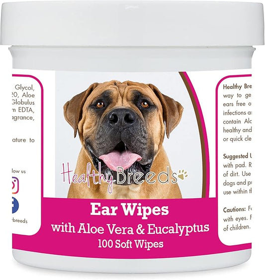 Healthy Breeds Boerboel Ear Cleaning Wipes with Aloe & Eucalyptus for Dogs 100 Count