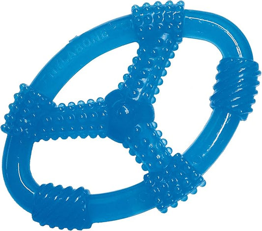 Nylabone Spin Tug & Play Puppy Chew Toy for Teething - Puppy Supplies - Peanut Butter Flavor, Medium/Wolf (1 Count)