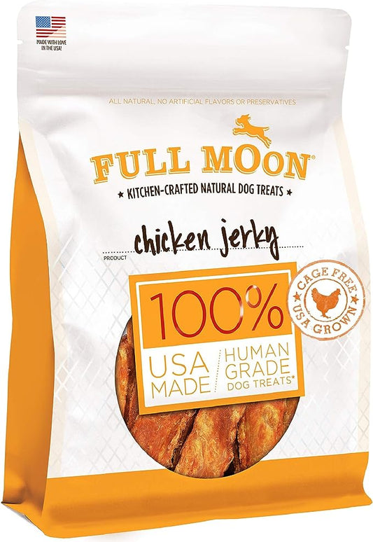 Full Moon Chicken Jerky Healthy All Natural Dog Treats Human Grade Made in USA Grain Free 24 oz