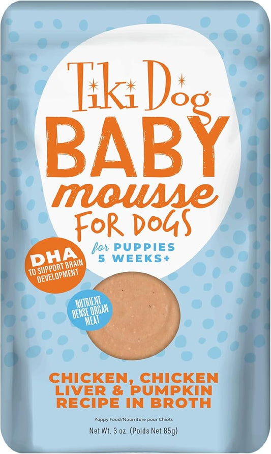 Tiki Dog Aloha Petites Small Breed Puppy Mousse Chicken with Chicken Liver & Pumpkin Wet Food, 3 oz, Case of 12, 12 X 3 OZ