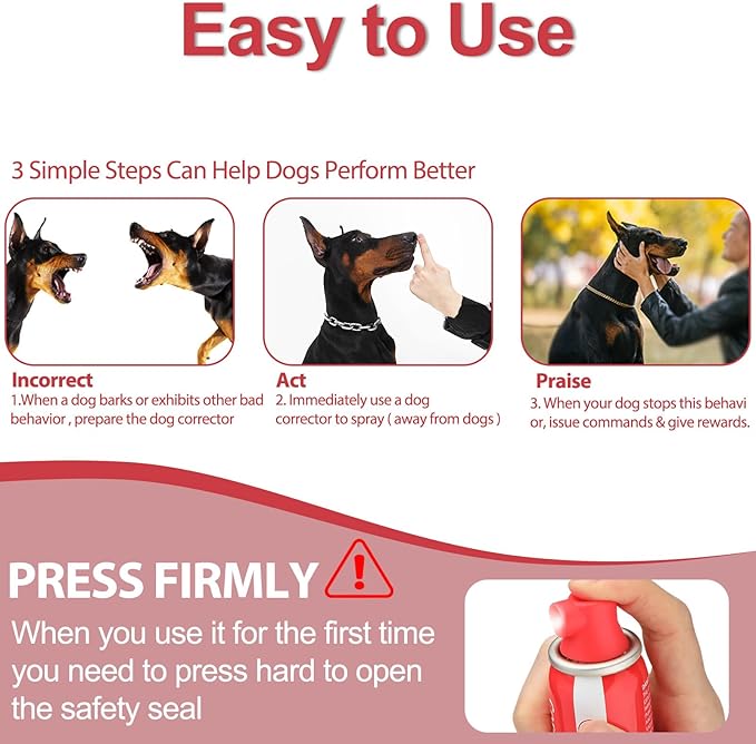 Corrector Spray Dog Trainer, 80ml 6 Pack Corrector Spray for Dogs to Stops Barking, Food Stealing, Dog Fights, Attacks & Unwanted Dog Behaviour, Safe