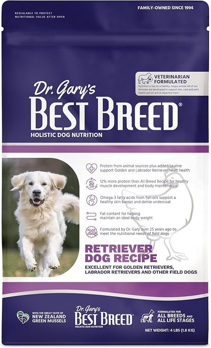 Best Breed Dr. Gary's Retriever Dog Recipe Made in USA [Natural Dry Dog Food] - 4lbs.