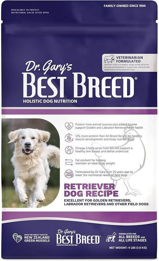 Best Breed Dr. Gary's Retriever Dog Recipe Made in USA [Natural Dry Dog Food] - 4lbs.
