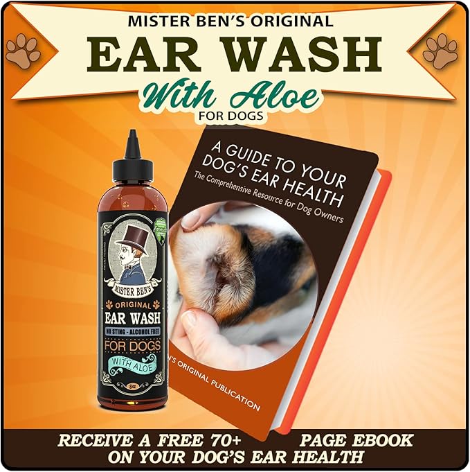 MISTER BEN'S Original Dog Ear Cleaner - Natural, Effective Dog Ear Infection Treatment & Cleanser (Wash)