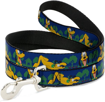 Buckle-Down Dog Leash Pluto 4 Poses Landscape Blue Green Available In Different Lengths And Widths For Small Medium Large Dogs and Cats, 4 Feet Long - 1" Wide